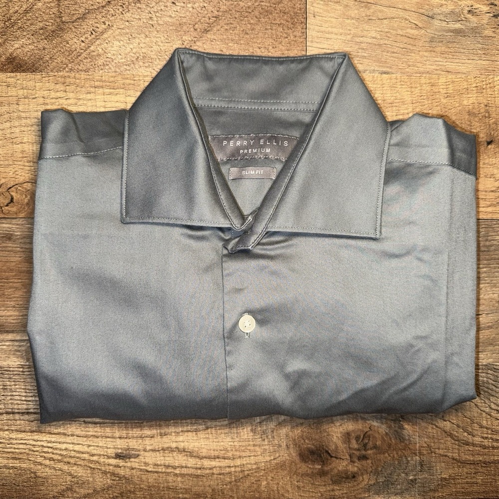 Perry Ellis Premium Slim Fit Button Up Shirt Size 15x32/33